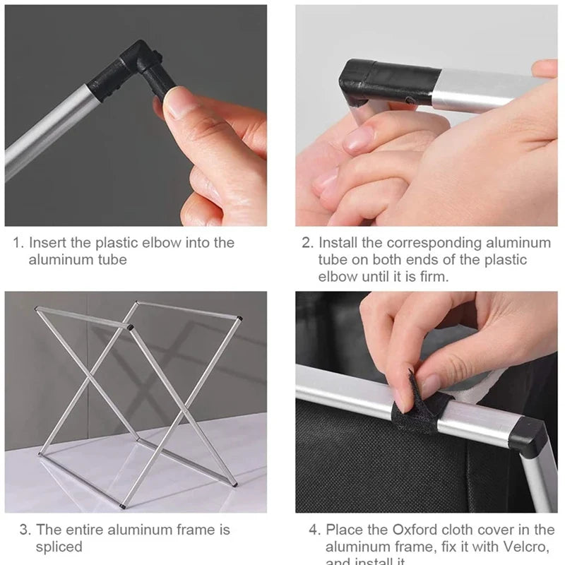 Foldable Three-Compartment Laundry Basket