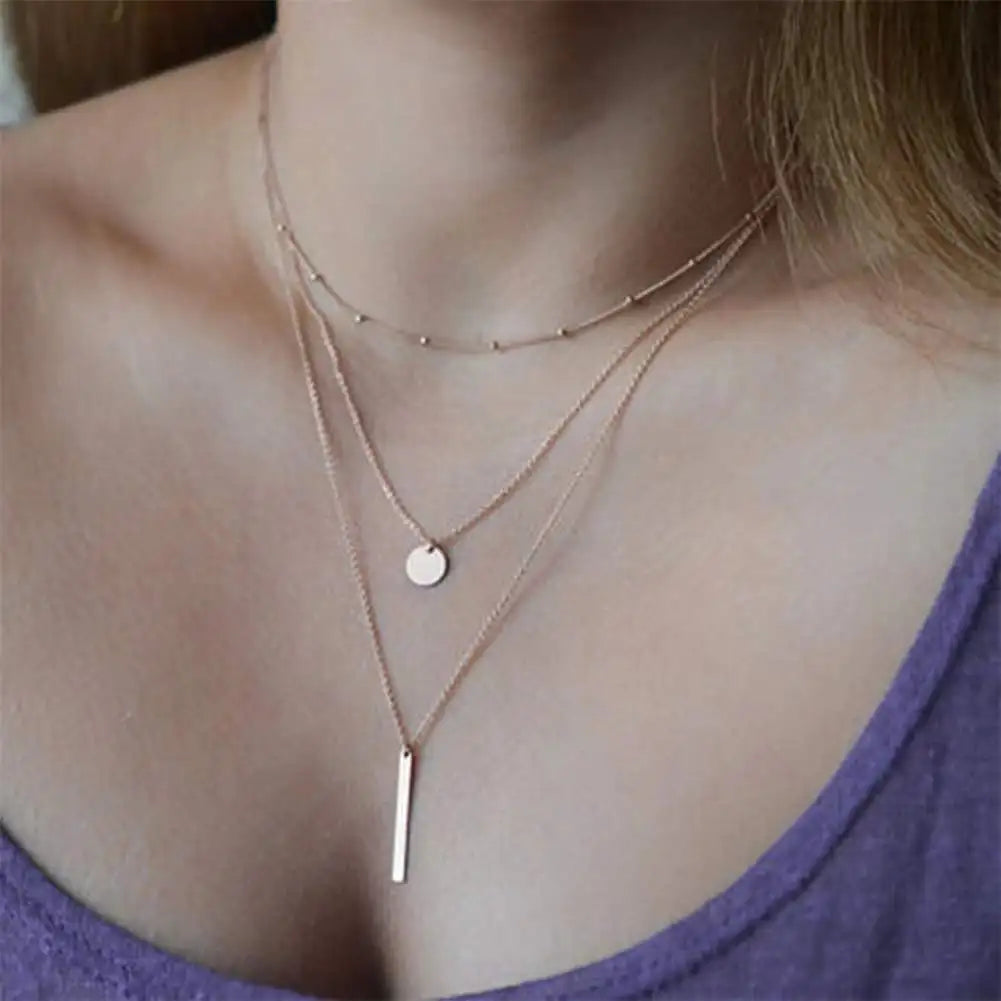 925 Sterling Silver Necklace with Shiny Long Pendant