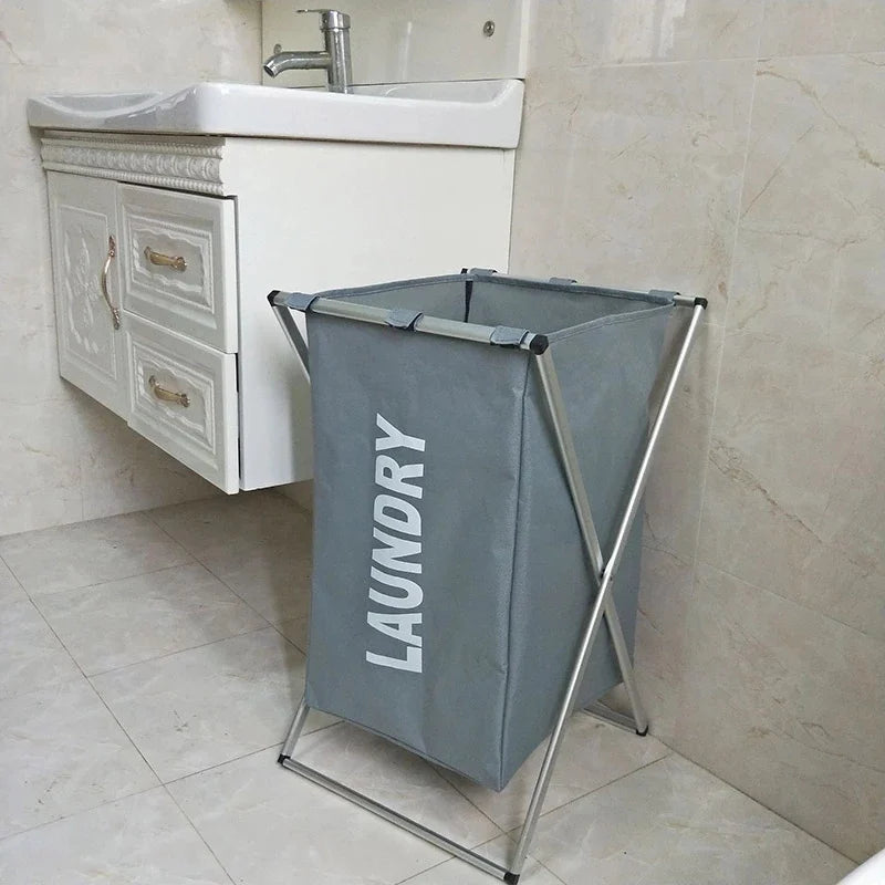 Foldable Three-Compartment Laundry Basket