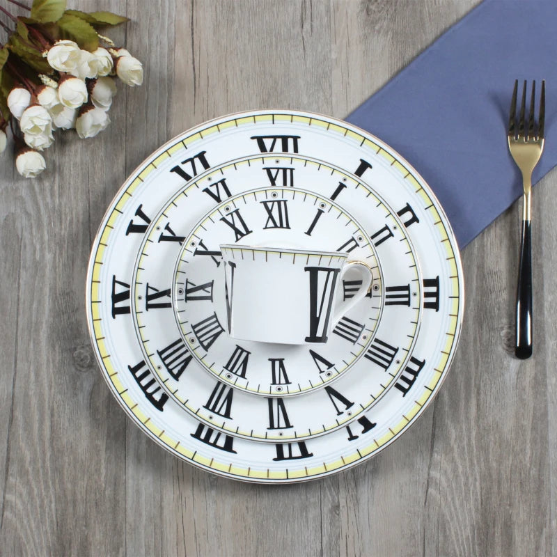 Ceramic Food Set - Tea, Coffee, Plates, and Dinner Utensils