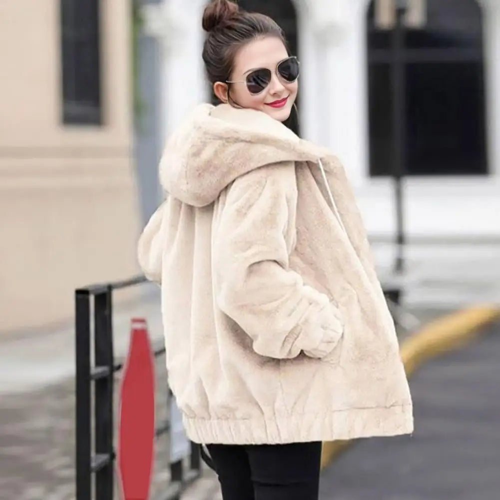 Women's Winter Jacket with Hood and Pockets
