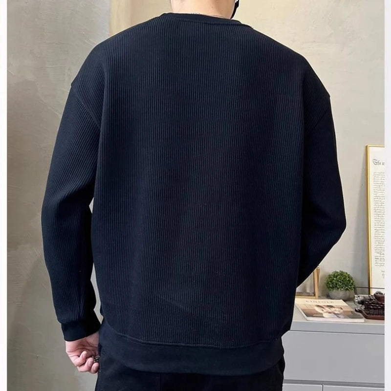 Men's Pullover Sweatshirt with Fitted Cuffs
