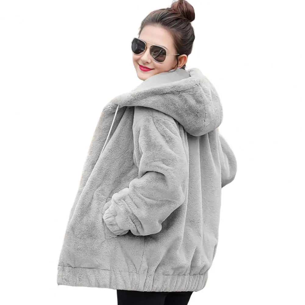 Women's Winter Jacket with Hood and Pockets