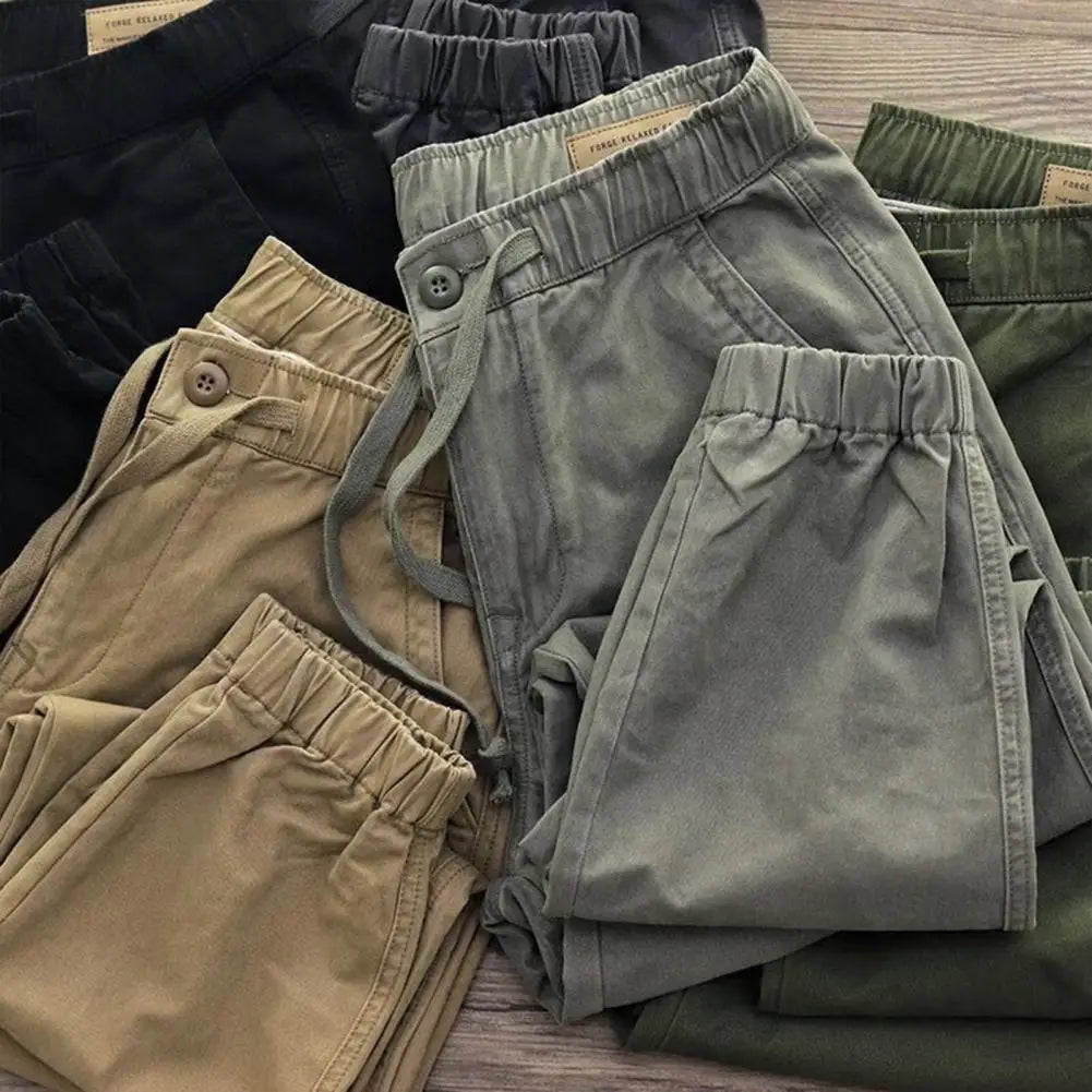 Men's Cargo Pants with Elastic Cuffs