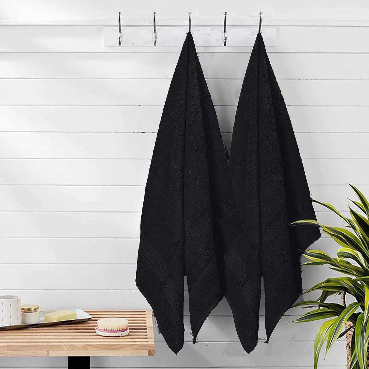 Soft Cotton Bath Towel - Black