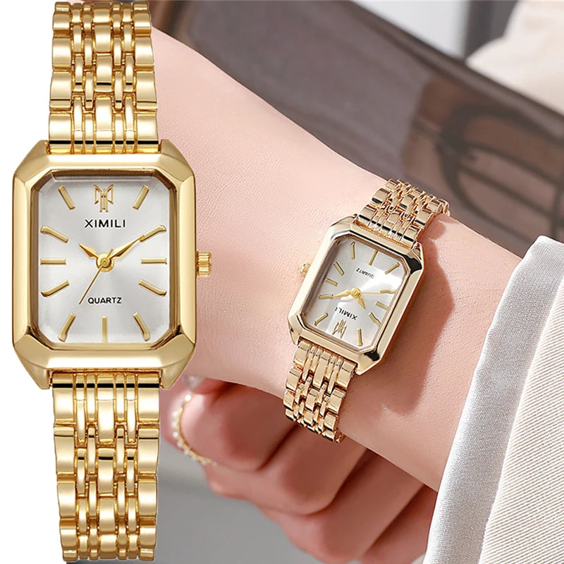Women's Square Gold Watch