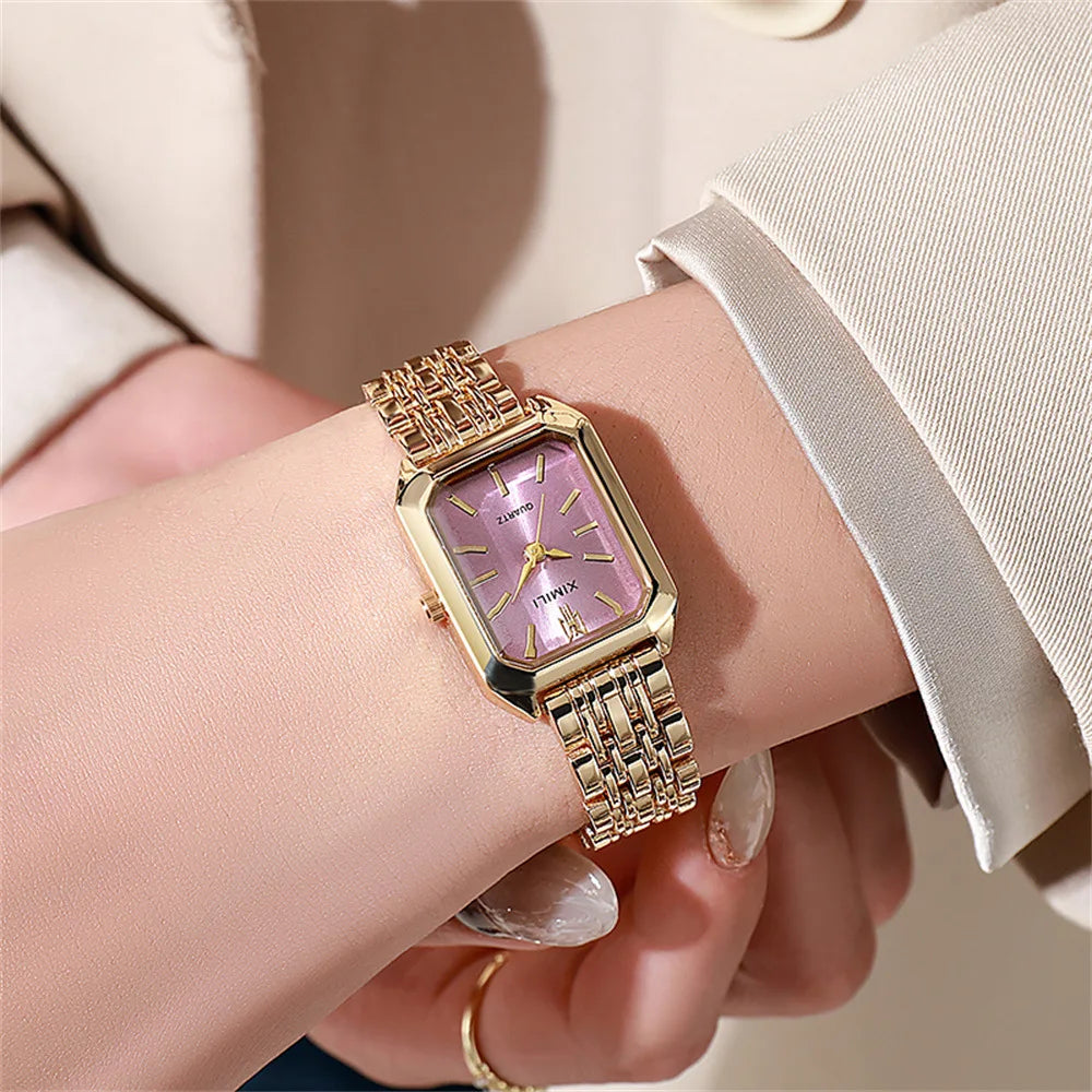 Women's Square Gold Watch