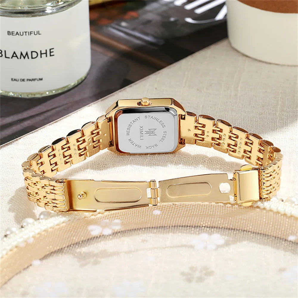 Women's Square Gold Watch