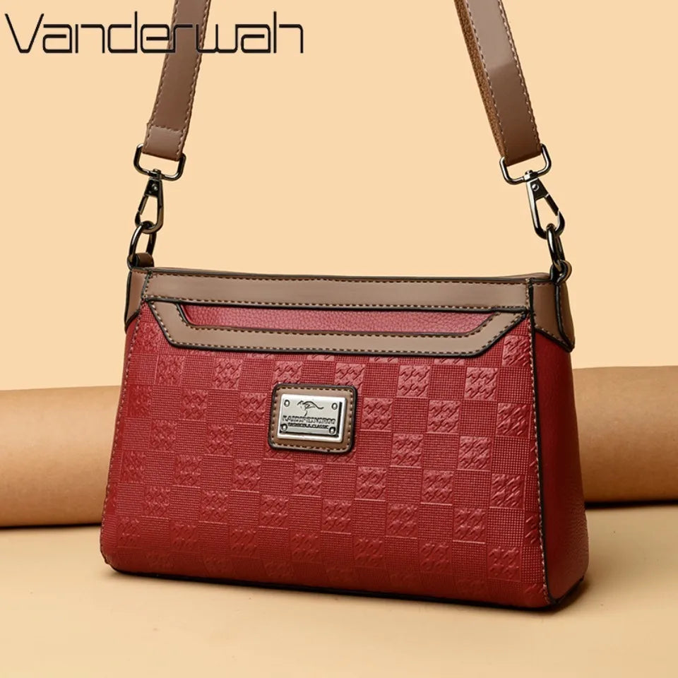 Women’s Plaid Leather Handbag