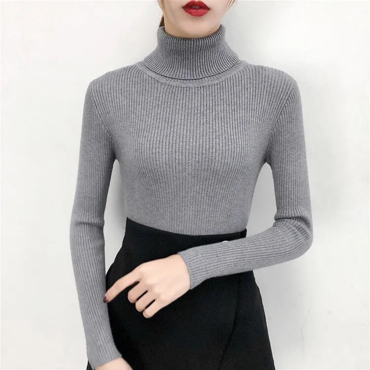Women's Knit Sweater with Turtleneck