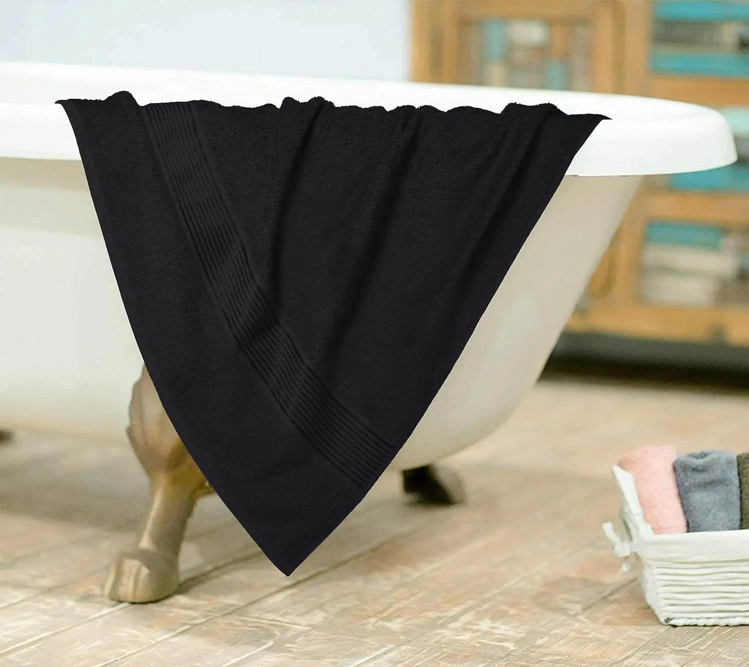 Soft Cotton Bath Towel - Black