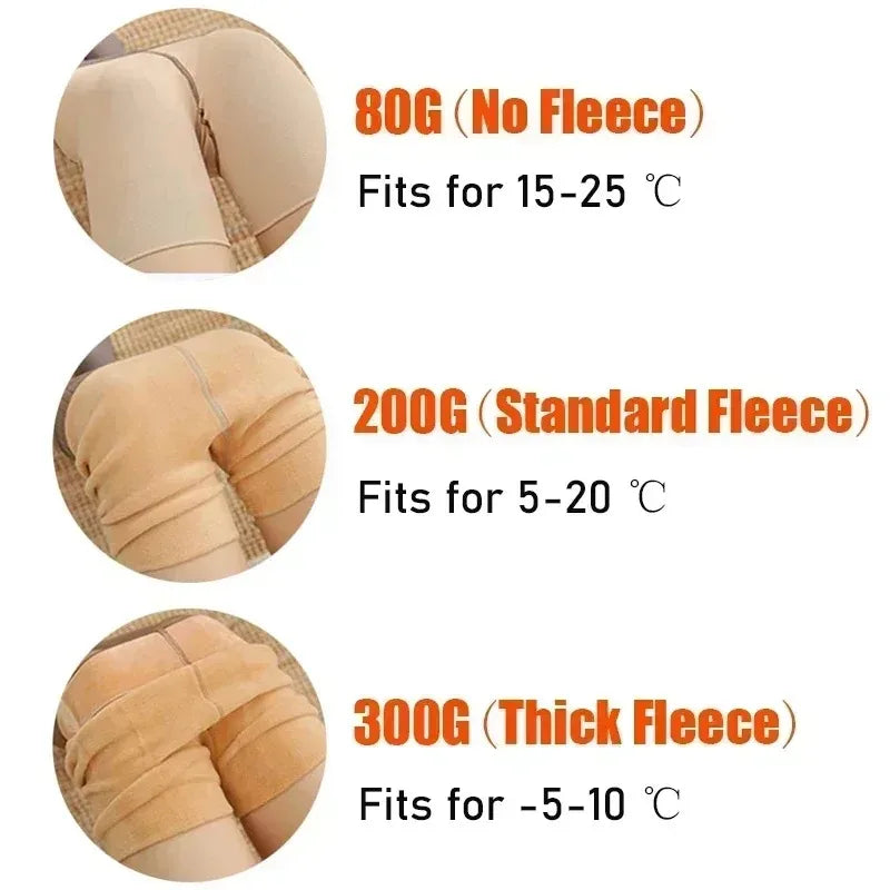 Women's Thick Thermal Pantyhose with Fleece Lining