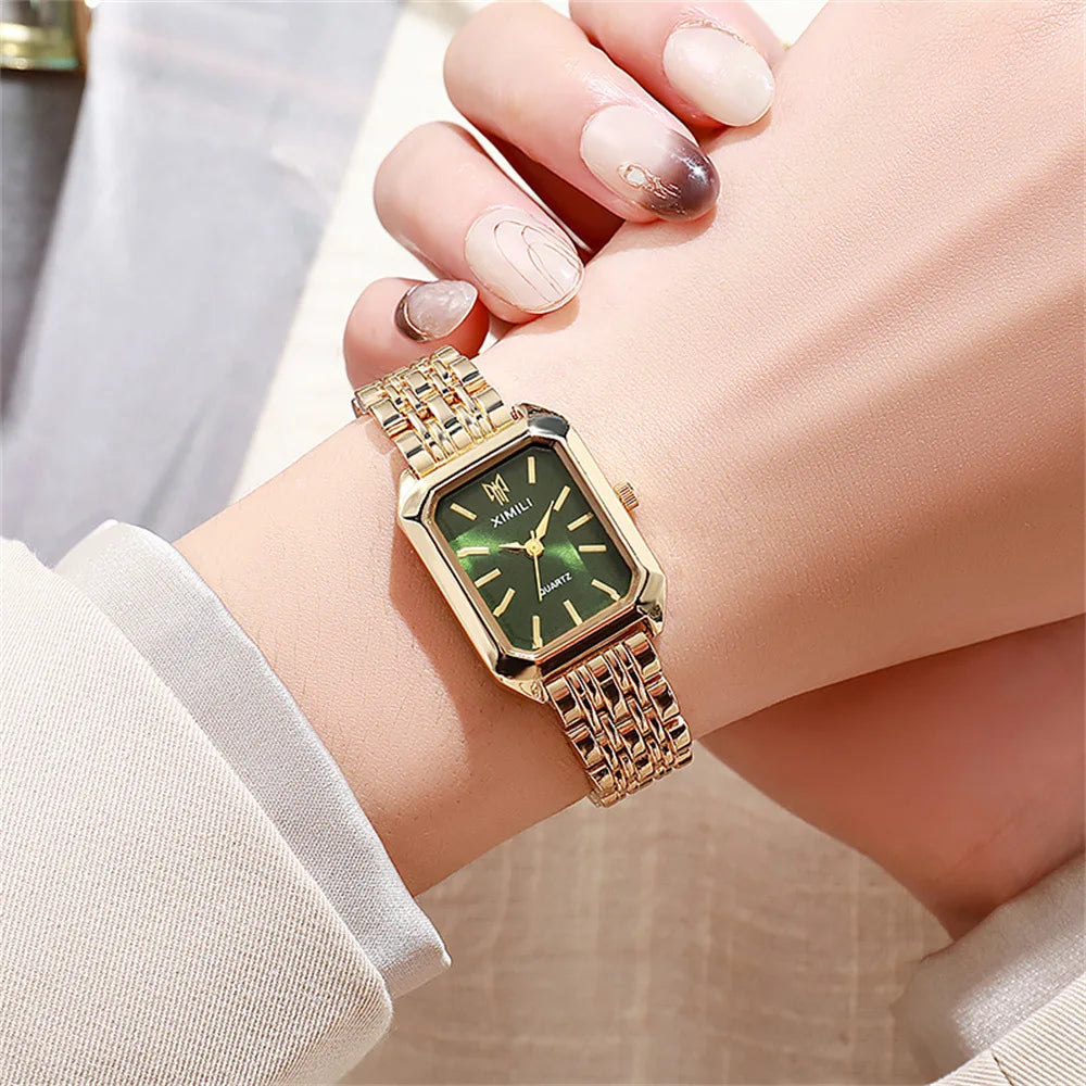 Women's Square Gold Watch