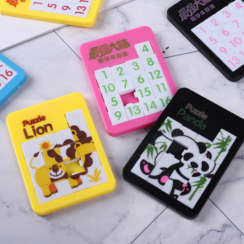 Educational Sliding Puzzle – Animals & Numbers for Kids - 6 Pieces