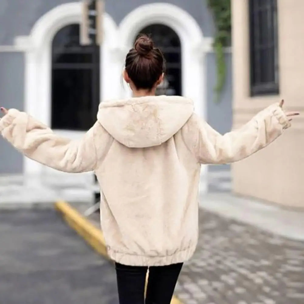 Women's Winter Jacket with Hood and Pockets