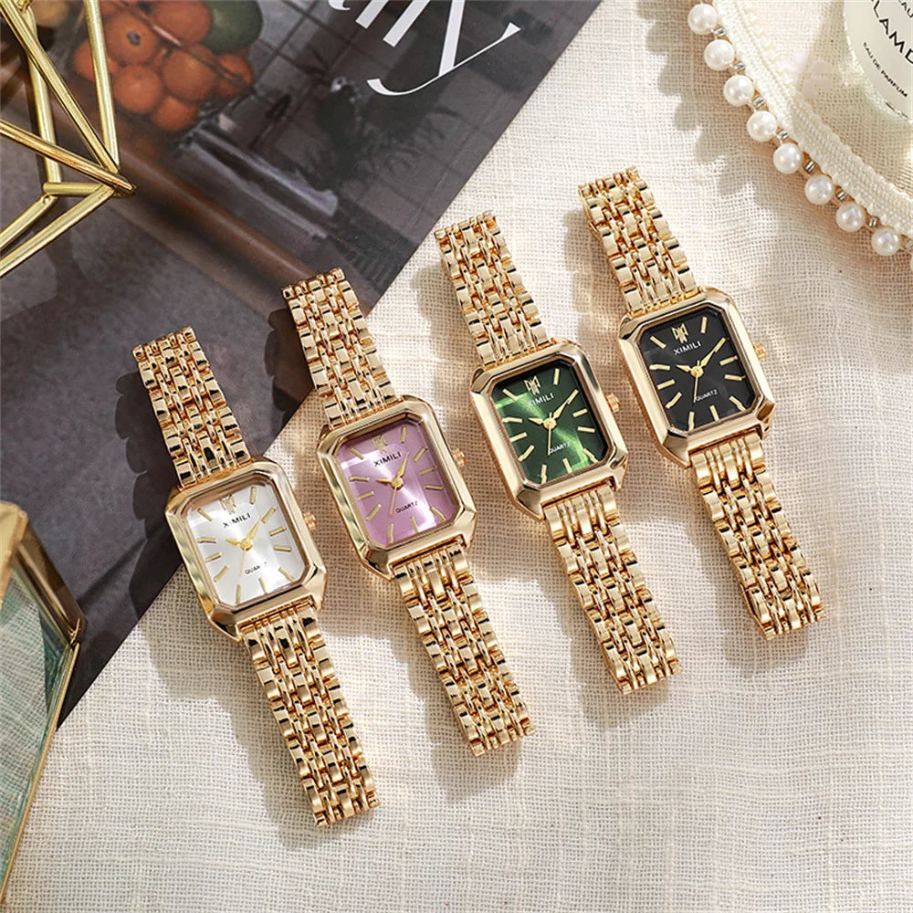 Women's Square Gold Watch