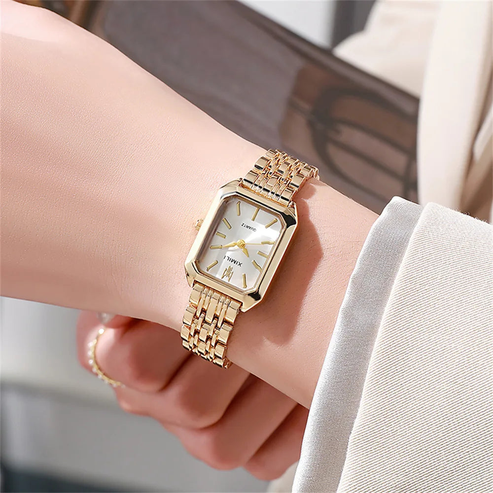 Women's Square Gold Watch