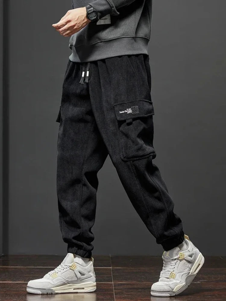 Men's Jogger Pants with Side Pockets and Elastic Waist
