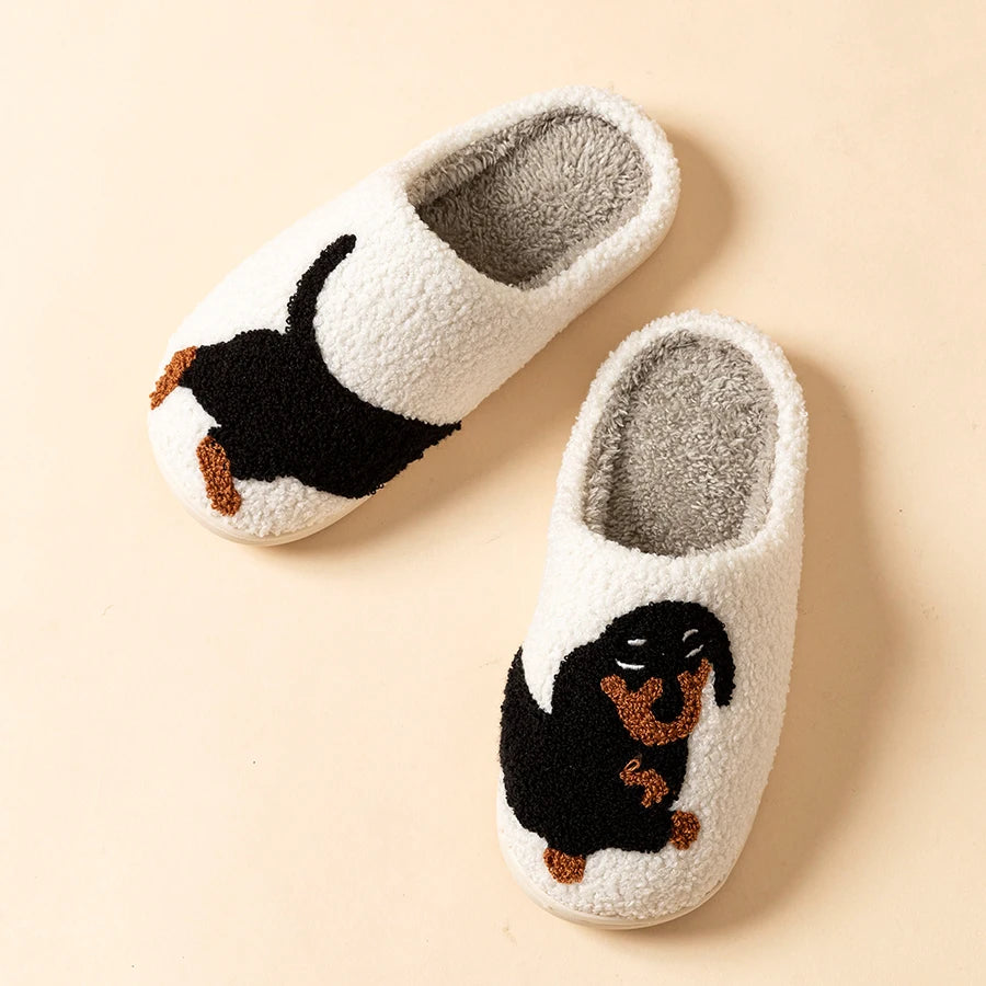 Women's Slippers with Cute Puppy Design