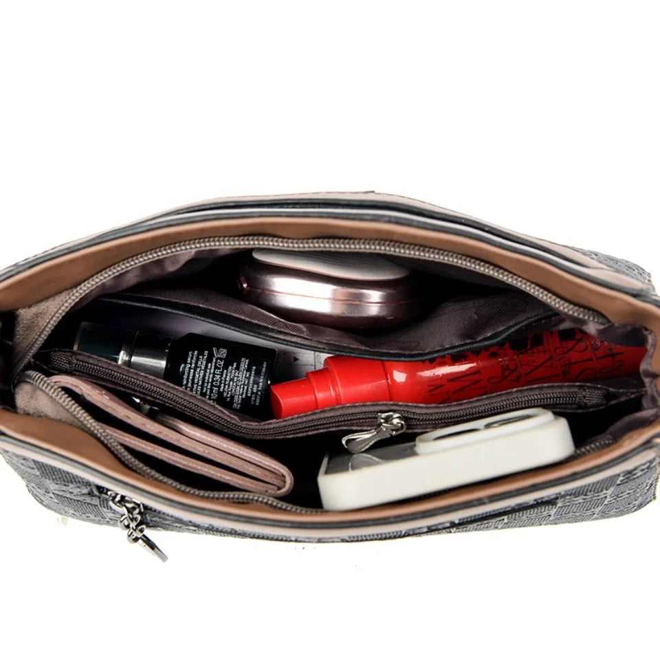 Women’s Plaid Leather Handbag