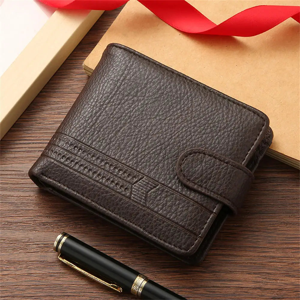 Men's Leather Wallet with Multiple Compartments