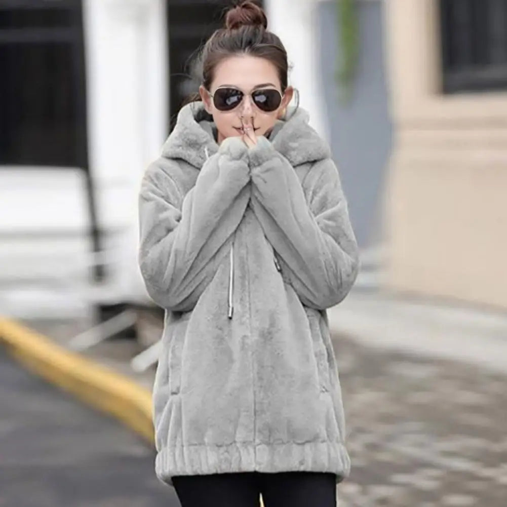 Women's Winter Jacket with Hood and Pockets