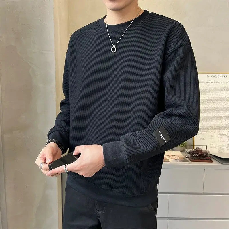 Men's Pullover Sweatshirt with Fitted Cuffs