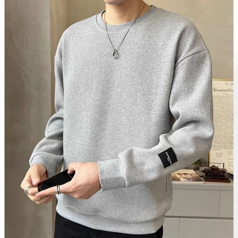 Men's Pullover Sweatshirt with Fitted Cuffs