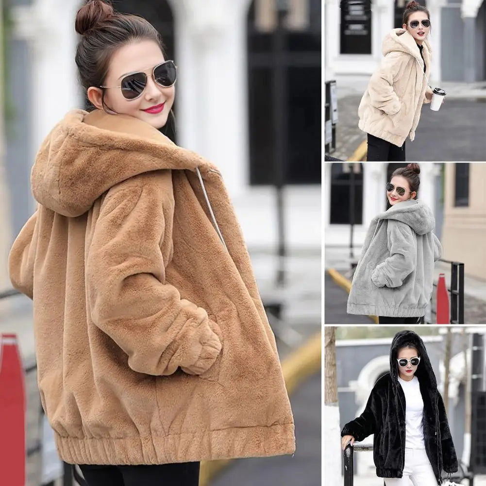 Women's Winter Jacket with Hood and Pockets