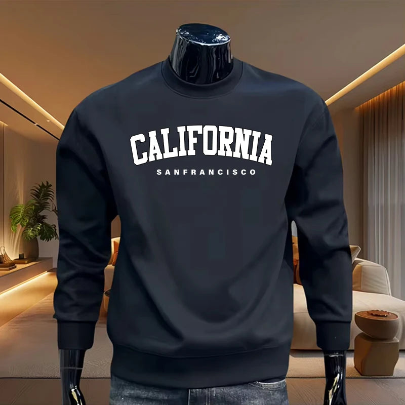 Men's California Black Pullover Sweatshirt Without Hood