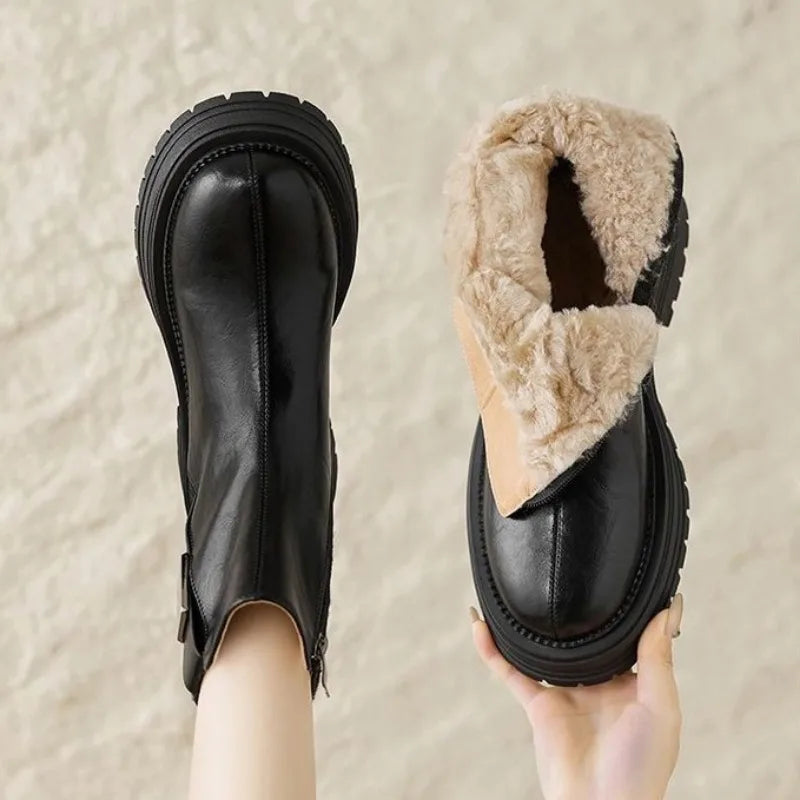 Women's Leather Ankle Boots with Inner Lining
