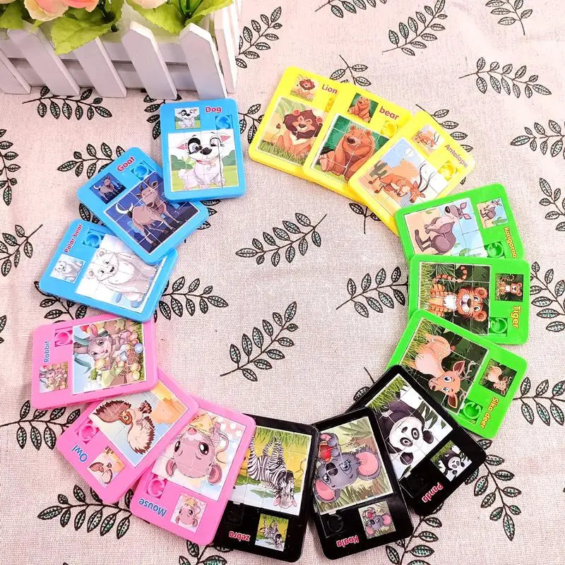 Educational Sliding Puzzle – Animals & Numbers for Kids - 6 Pieces