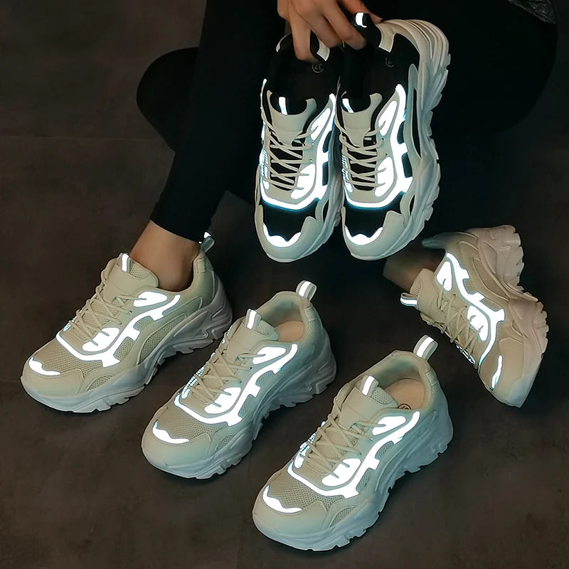 Women's Sneakers with Reflective Strap