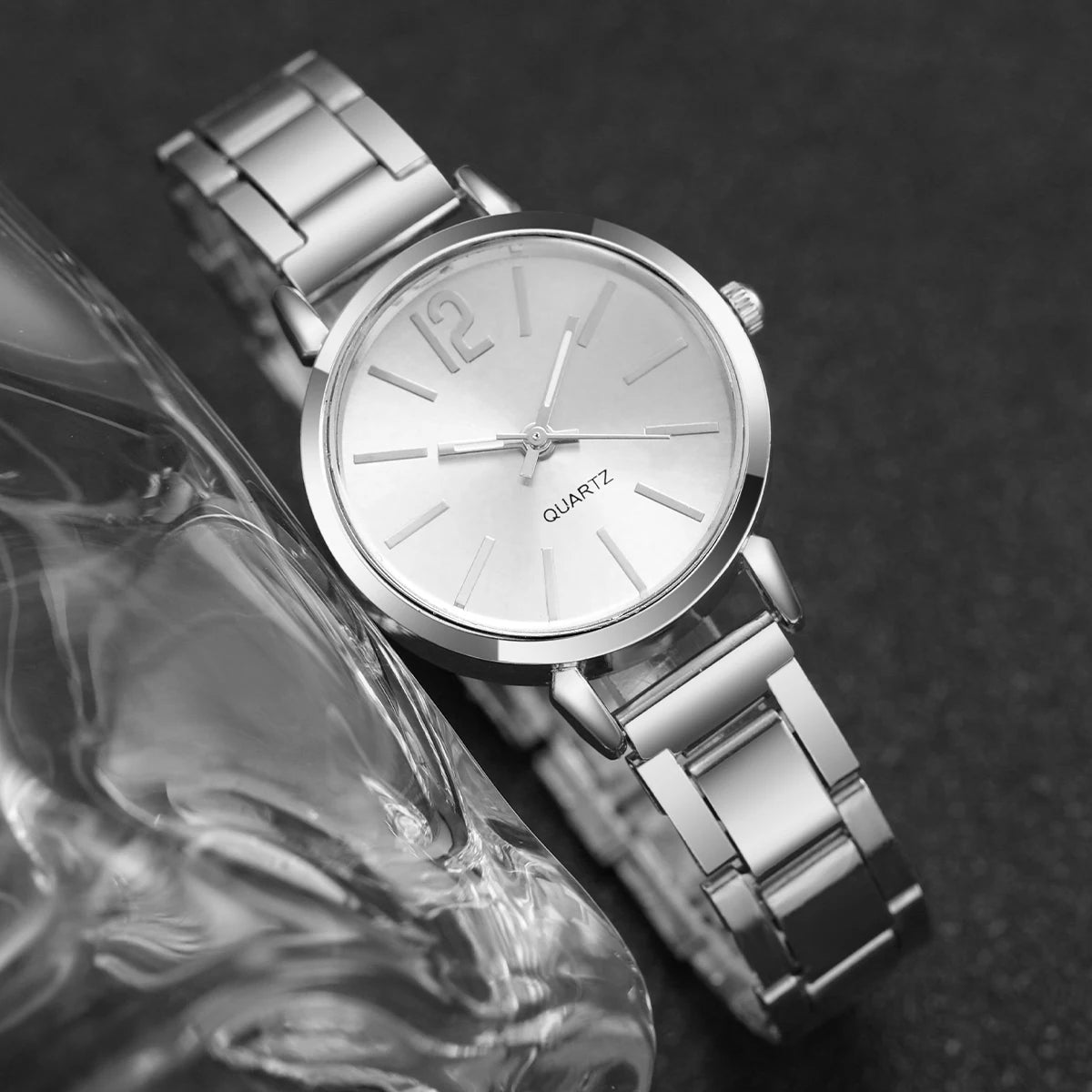 Women's Steel Watch and Bracelet Set