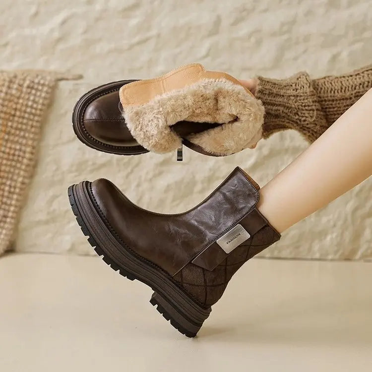 Women's Leather Ankle Boots with Inner Lining