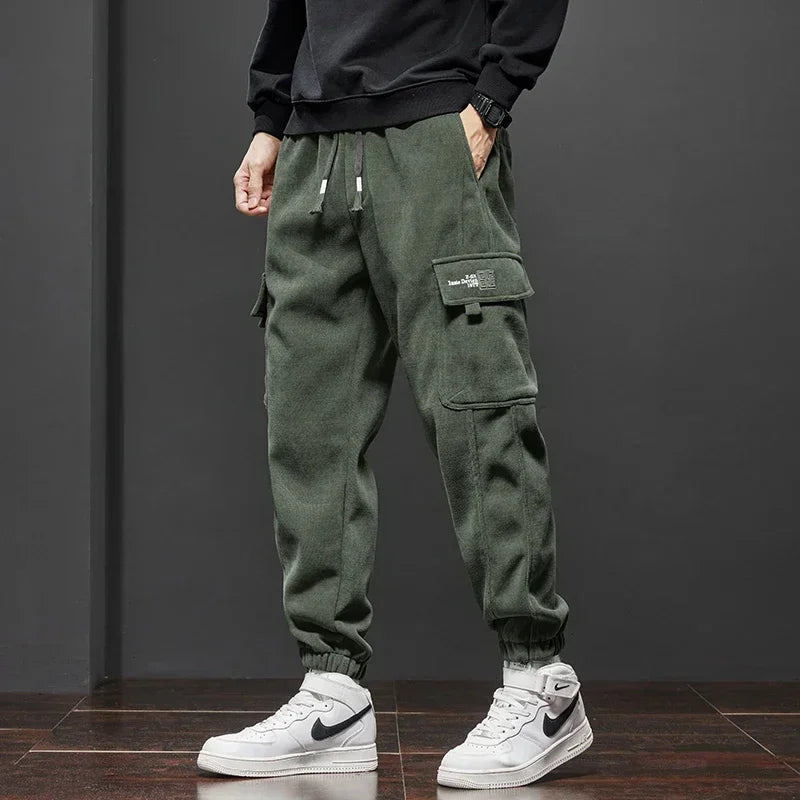 Men's Jogger Pants with Side Pockets and Elastic Waist