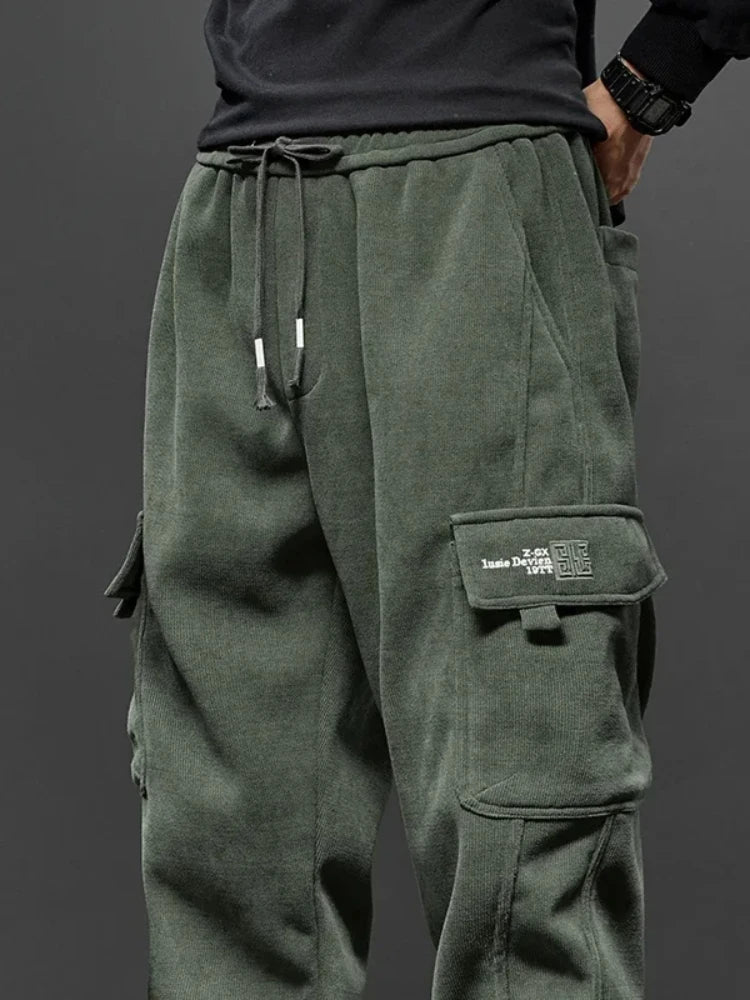 Men's Jogger Pants with Side Pockets and Elastic Waist