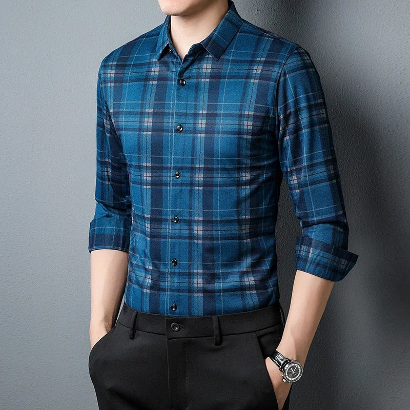 Men's Casual Printed Long Sleeve Shirt