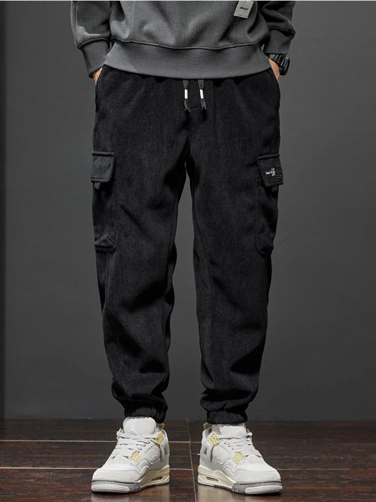 Men's Jogger Pants with Side Pockets and Elastic Waist