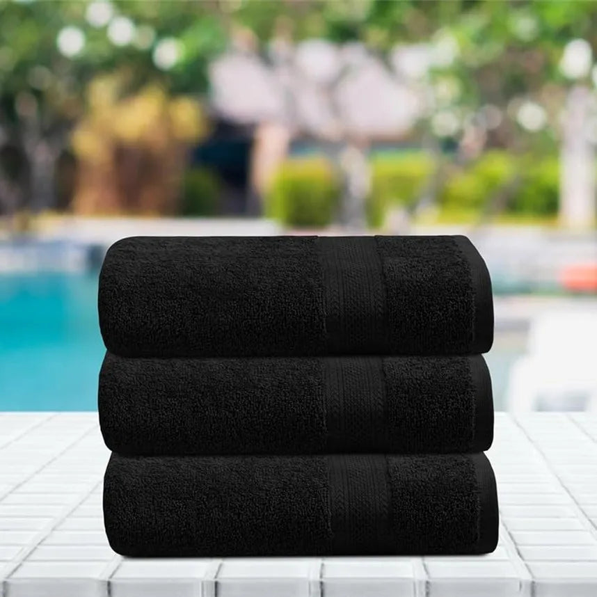 Soft Cotton Bath Towel - Black