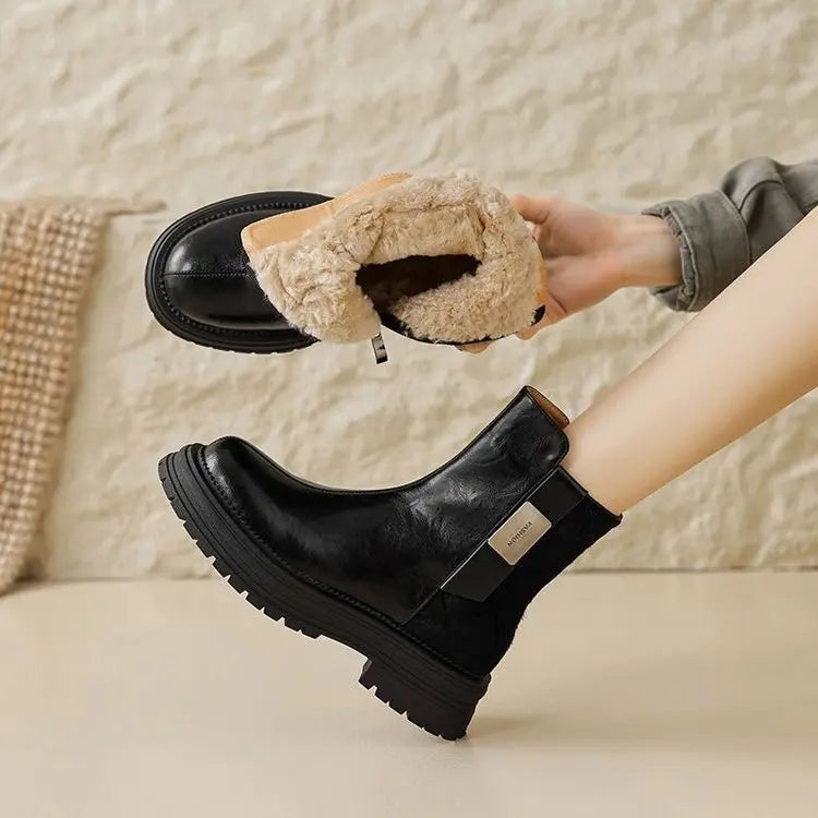 Women's Leather Ankle Boots with Inner Lining