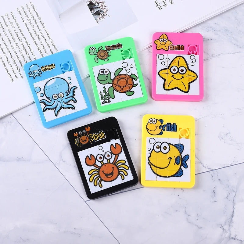 Educational Sliding Puzzle – Animals & Numbers for Kids - 6 Pieces