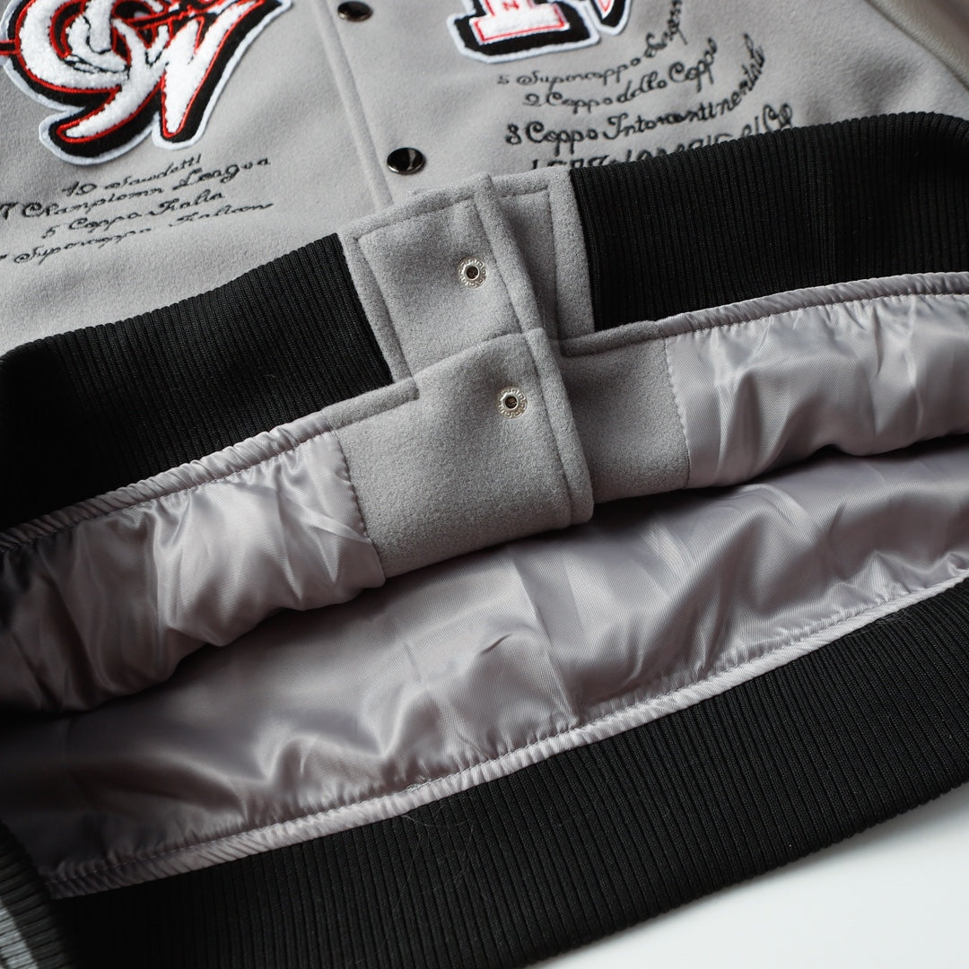 Men's Embroidered Bomber Jacket Soccer Fashion Hip Hop